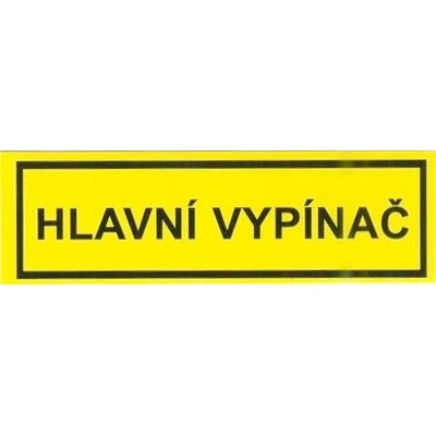 Značení č.10 Hlavní vypínač 2,5x7,5cm