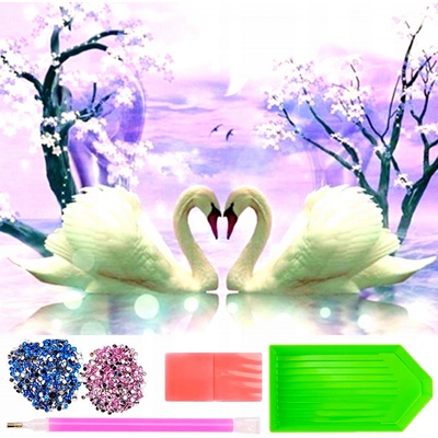 Norimpex Diamantový obrázek malování Labutí láska 30 x 40 cm – Sleviste.cz