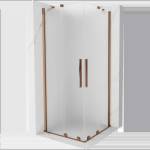 Mexen Velar Duo плъзгаща се душ кабина 100 x 100 см, мат, розово злато - 871-100-100-32-60 (871-100-100-32-60)
