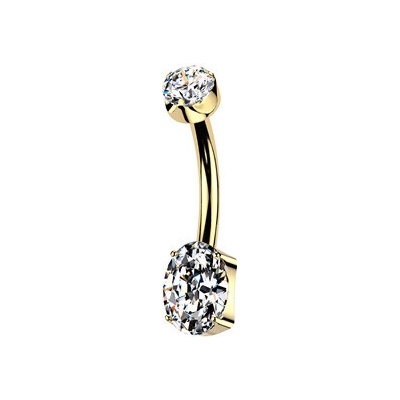 Šperky4U Pozlacený piercing do pupíku TITAN TIT1780-C