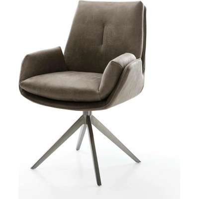 Delife Clea-Flex mikrovlákno taupe vintage křížová podnož široká grafitová