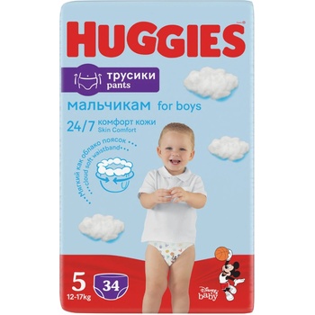 Huggies Пелени гащи Huggies Little Movers - Disney Boy, размер 5, 12-17 kg, 34 броя (5029053564289)