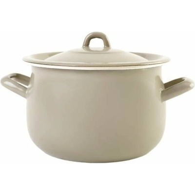 Olymp Hrnec Klasik smaltovaný baněný s poklicí 18 cm 36 l Elegant Grey