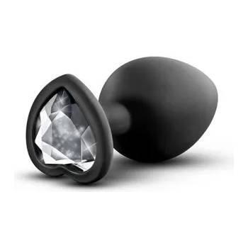 Image 1 of Blush Novelties Анален разширител от силикон с кристал-сърце Bling Plug черен S