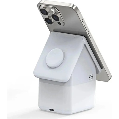 DUZZONA 4в1 индуктивно зарядно устройство Duzzona W20, 15W, за iPhone / AirPods / Apple Watch с нощна лампа, бяло