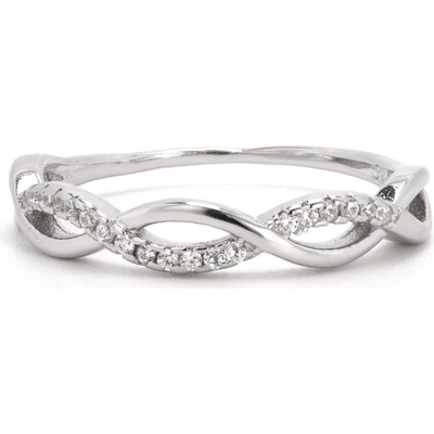 Rafity Stříbrný prsten Eternal Twist se zirkony R0115 05