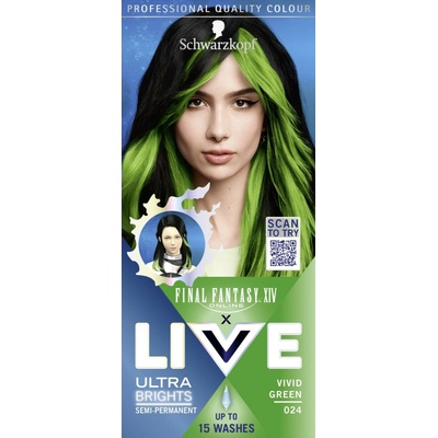 Schwarzkopf Live Ultra Brights semi 024 Žiarivá zelená 50 ml