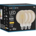 Mexen Vintis 3x LED нажежаема лампа E27, G125, 6W, Топла - 2700K, 600 lm, кехлибар (L158-E27-0627-50x03)