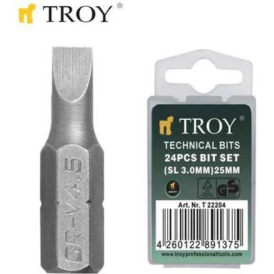 TROY Накрайници за отвертка (SL 3, 0x25mm) (T 22204)