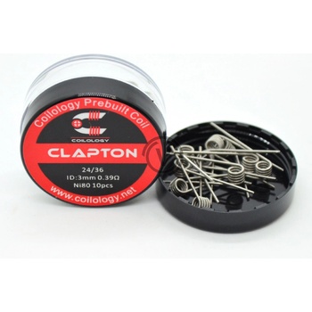 Coilology předmotané spirálky pro DL Clapton Ni80 NiChrome 10ks 0,39 Ω Ni80