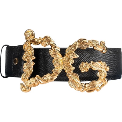 Dolce & Gabbana 3D Gold Logo Black pásek černá