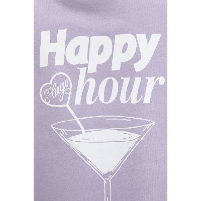 HUGO Blue уголемен женски памучен суичър Classic Crew_B_3 (50560782)