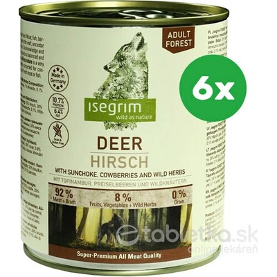 Isegrim Dog Adult Deer+Sunchoke 6 x 800 g