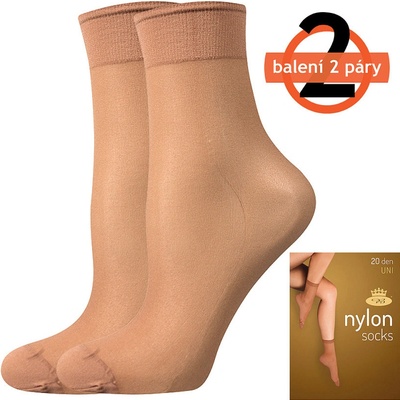 Lady B Nylon 20 DEN Silonové ponožky 6x2 páry golden