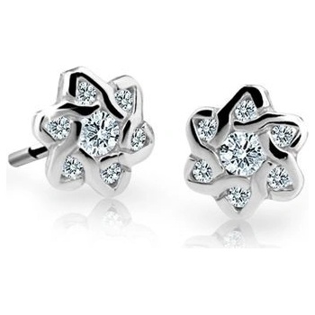 Danfil detské náušnice kvetiny C2149 z bieleho zlata white puzeta