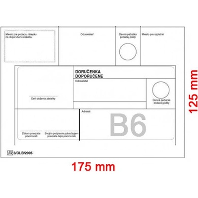 KRPA Obálky B6 125x175 mm doporučene 1000 ks