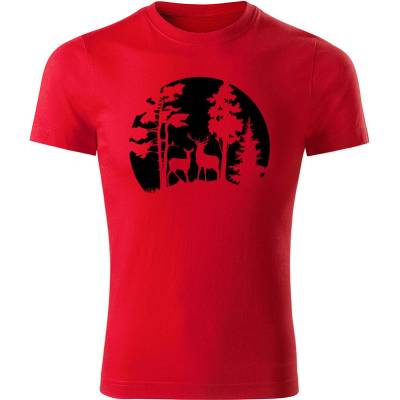 Tričko Forest pánske tričko červené čierne
