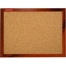 MEMOBOARDS Korková tabule, 90 x 60 cm, MDF rám dub hnědý