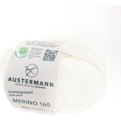 Pletací příze Austermann Merino 160 EXP Barva: 201 WEISS