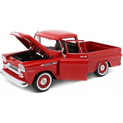 MOTORMAX Motor Max Chevrolet Apache Fleetside PickUp 1958 červená 1:24