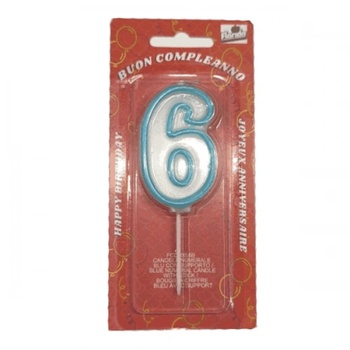 Свещ Рожден Ден синя 6