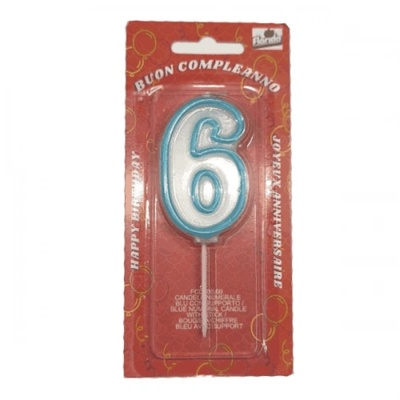 Свещ Рожден Ден синя 6