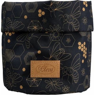 Pleva kosmetický látkový vak organizér tmavý včelí motiv výška 21 cm průměr 16 cm – Zboží Dáma