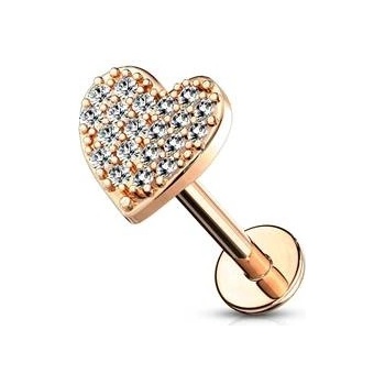 Šperky4U piercing do brady srdíčko LB1084-1208-RDC