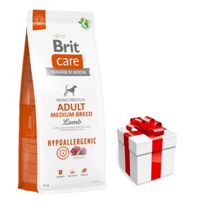 Brit care Хипоалергенна храна за кучета от средни породи, възрастни, агнешко 12кг + безплатна изненада за кучето