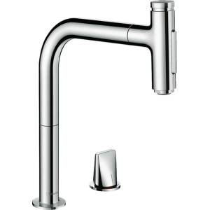 Hansgrohe Кухненски смесител Hansgrohe Metris M71 200 с издърпващ се душ с 2 струи 73818000 (73819000)