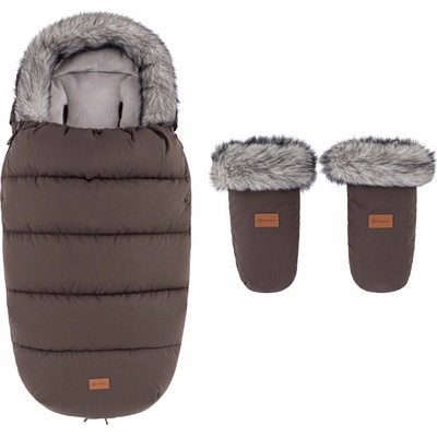 Petite&Mars Set zimní Comfy 4v1 + rukavice na kočárek Fjora Rich Brown