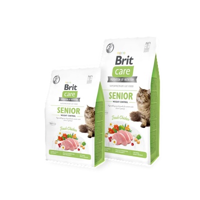 Brit Care Cat Grain-Free SENIOR AND WEIGHT CONTROL - Пълна храна за възрастни котки (над 7 години). Подходящ и за стерилизирани възрастни котки