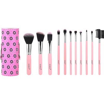 Sibel set pink flamingo set kozmetických štetcov 11 ks