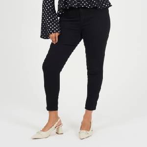 Brave Soul Womens Plus Size Mid Rise Skinny Jean - Black