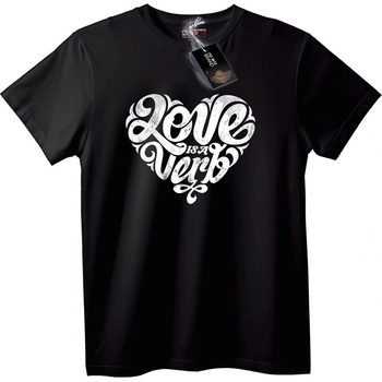 NOONEBRAND Тениска Любовта е Глагол - 7XL, Black