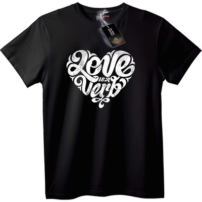 NOONEBRAND Тениска Любовта е Глагол - 7XL, Black