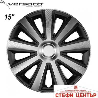 Versaco Тасове за джанти 15'' Versaco Carbon Aviator - Silver / Black (56075)
