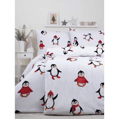 MKLozkoviny.sk Obliečky mikroplyš Exclusive Tučniaci biele 140x200 70x90