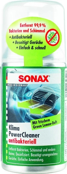 SONAX ClimPowerCleaner Green Lemon - Confezione 12 Disinfettanti Per Climatizzatore Auto, Display Da Banco