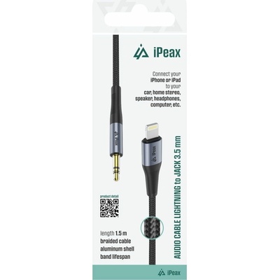 iPEAX 90010138 LIGHTNING / 3,5 MM JACK 1,5m černý