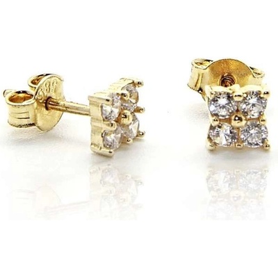 Jan Kos jewellery zlaté náušnice s bílým kamenem 59626067
