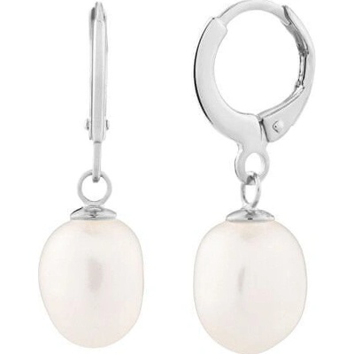 Preciosa nežné strieborné náušnice kruhy s riečnymi perlami Pearl Heart 5357 01
