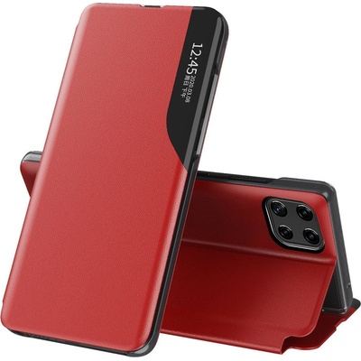 HQWear Елегантен кожен кейс-тефтерче Eco Leather View за Samsung Galaxy A22 4G, Червен (9145576220207)