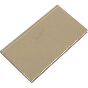 REALSYSTEM Джобен календар REALSYSTEM Standard, хоризонтален, бял, плосък, в цвят „драп, 2027 (5711-07)