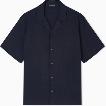 Giorgio Armani Риза Emporio Armani Men's Short Sleeve Plain Shirt - Armani Blue
