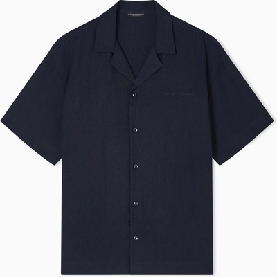 Giorgio Armani Риза Emporio Armani Men's Short Sleeve Plain Shirt - Armani Blue