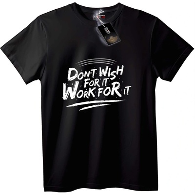 NOONEBRAND Тениска Работи за Него, а не Мечтай - 7XL, Black