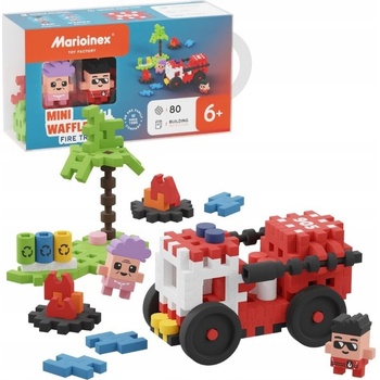 Marioinex MINI WAFFLE Hasičské auto 80 ks