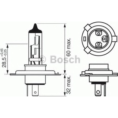 Bosch H4 12V 60/55W P43t