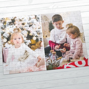 Image 1 of Art gift Картонен пъзел А4 с две снимки - Колаж